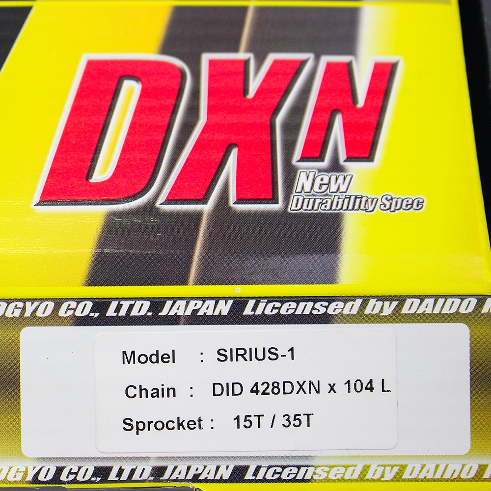 Nhông sên dĩa DID xe Sirius new  428DXN-104L, 15T-35T