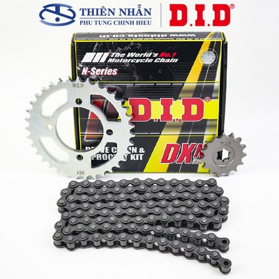 Nhông sên dĩa DID xe Sirius new (sên 9 ly) 428DXN-104L, 15T-35T