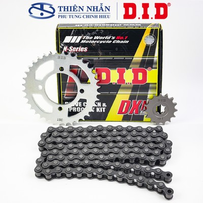 Nhông sên dĩa DID xe Jupiter V/MX (sên 9 ly) 428DXN-104L, 15T-36T