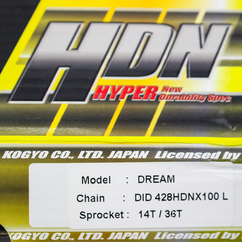 Nhông sên dĩa DID xe Dream  428HDN-100L, 14T-36T