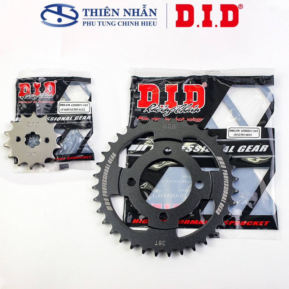 Nhông sên dĩa DID xe Dream  428HDN-100L, 14T-36T