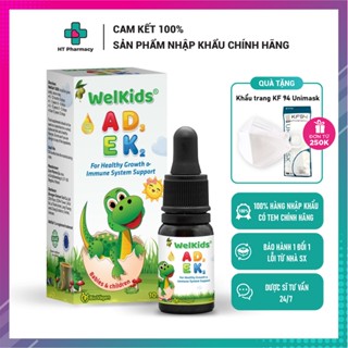 WelKids ADEK tinh khiết bổ sung vitamin A,E và D3 K2 MK7 tan trong dầu olive hữu cơ (10ml)