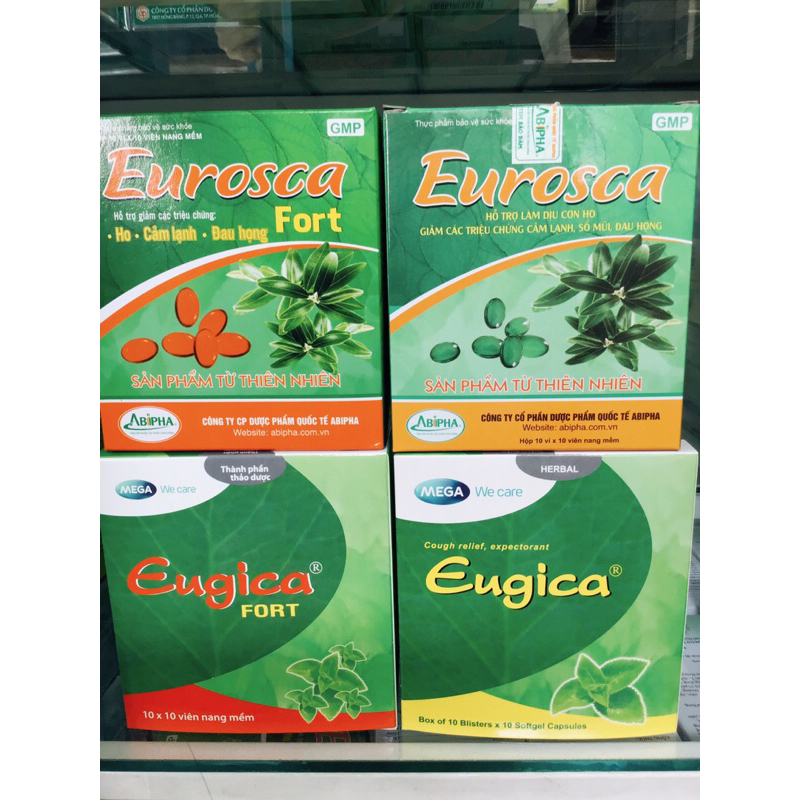 Tpbvsk EUGICA viên uống  Eurosca xanh và đỏ.