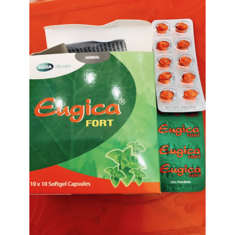 Tpbvsk EUGICA viên uống  Eurosca xanh và đỏ.