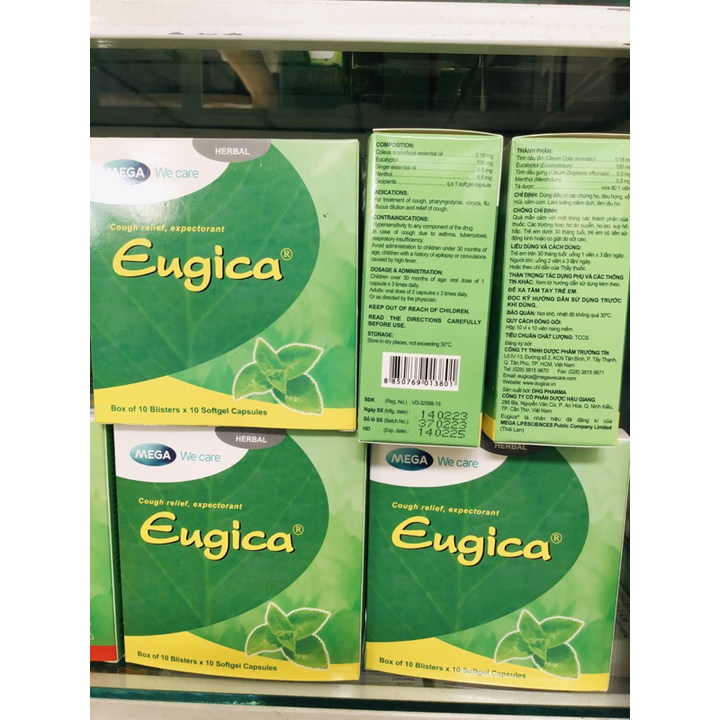 Tpbvsk EUGICA viên uống  Eurosca xanh và đỏ.