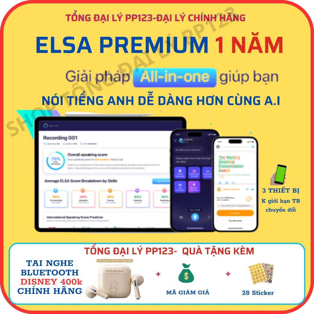 ELSA Premium 1 Năm bao gồm