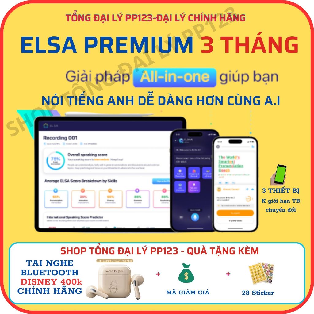 ELSA Premium 3 Tháng bao gồm