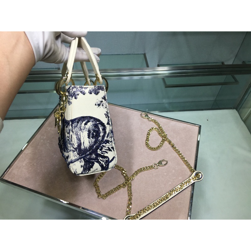 Túi xách DIOR LADY TOILE DE JOY 17cm 2019 Limited 1:1 Nhập Khẩu Da Bê Nguyên Miếng Lót Da Lộn