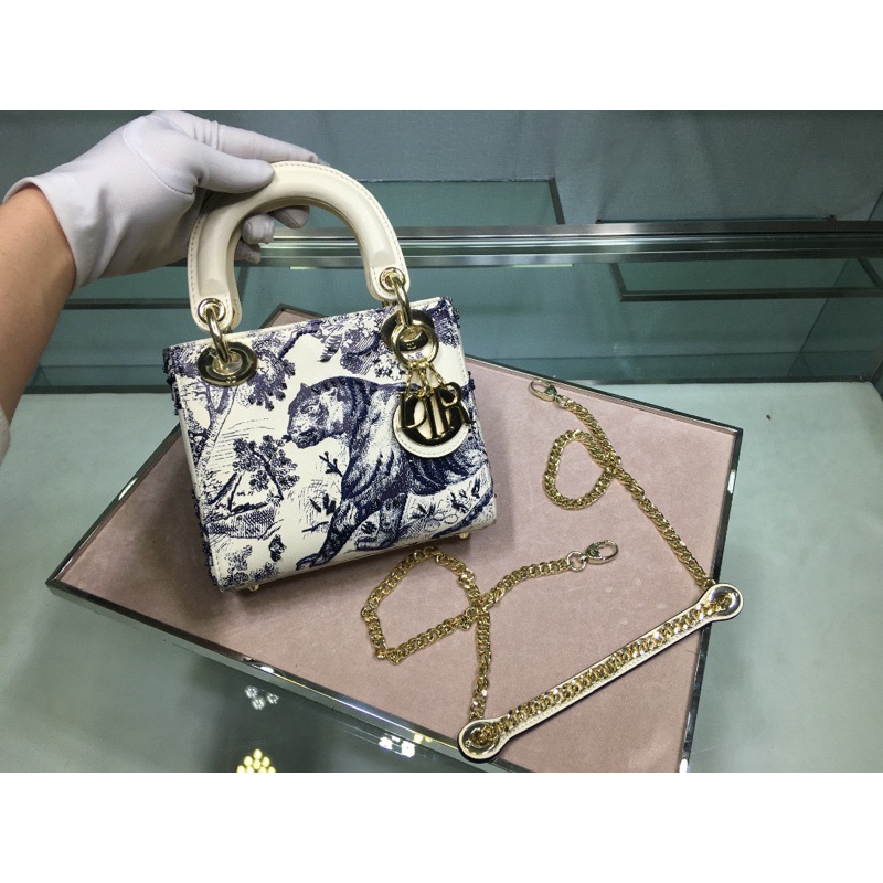 Túi xách DIOR LADY TOILE DE JOY 17cm 2019 Limited 1:1 Nhập Khẩu Da Bê Nguyên Miếng Lót Da Lộn