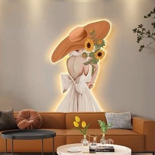 Tranh 3D Đèn LED Cô Gái Hiện Đại Trang Trí Phòng Khách, Phòng Ngủ, Làm Quà Tặng