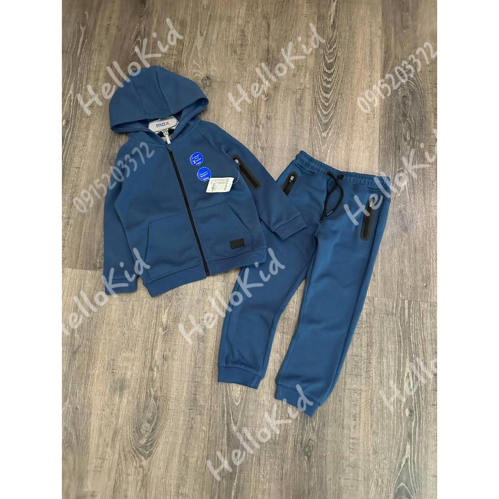 Bộ nỉ ép xanh m@x cho bé