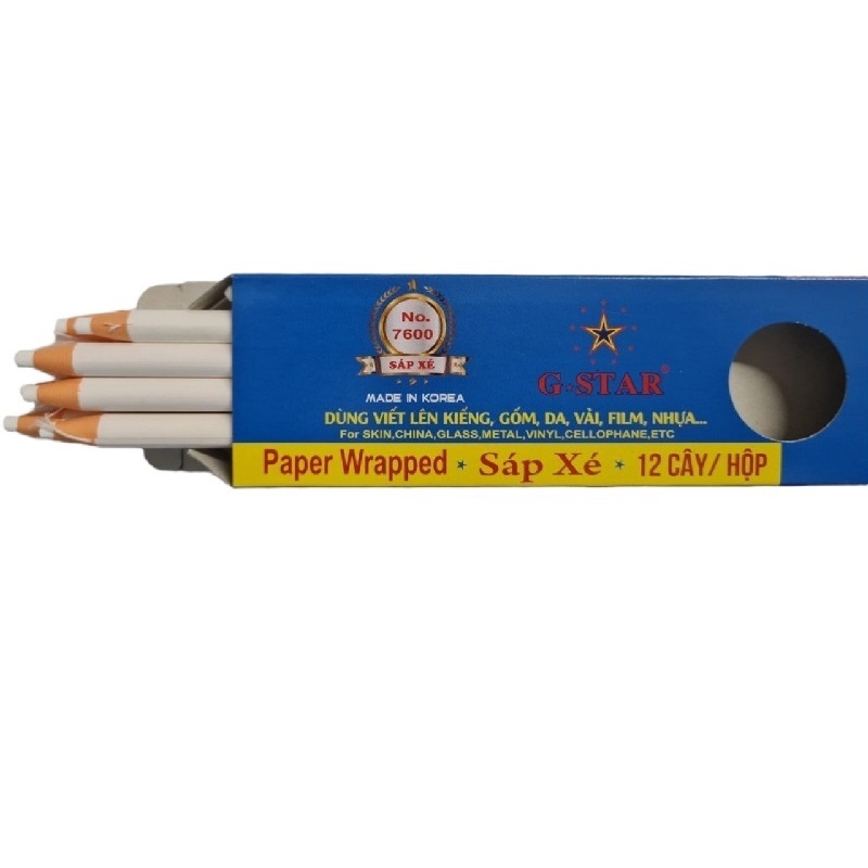 Hộp 12 cây Sáp xé G-Star / Chì xé màu viết được lên nhiều chất liệu