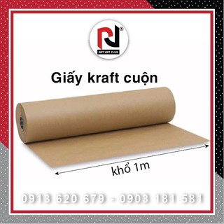 Giấy xi măng kraft dạng cuộn khổ 100cm loại dày và dai dùng bọc gói hàng, bao tập, cắt rập may...