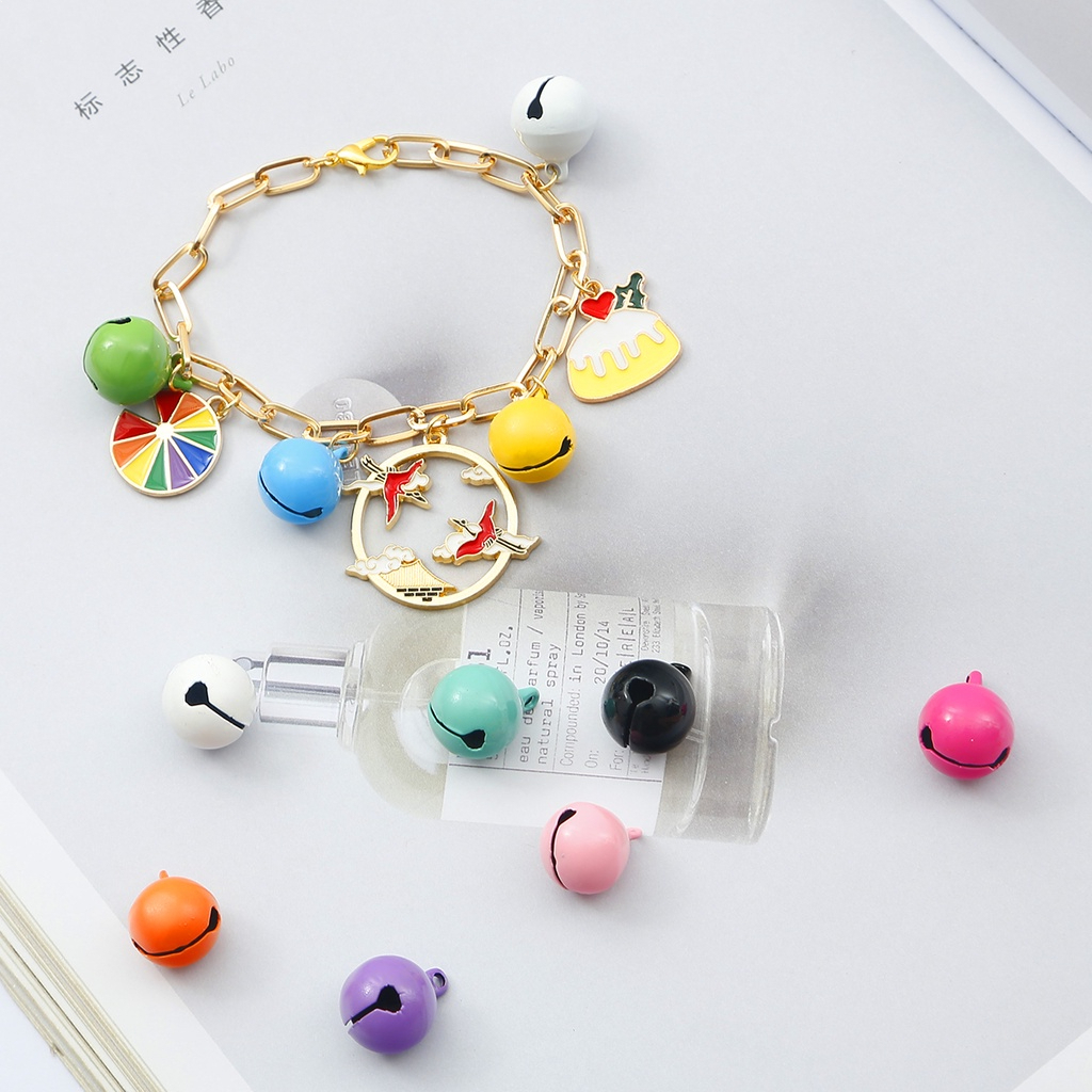 Combo 10 charm chuông nhỏ trang trí nhiều màu trang trí lễ hội DIY