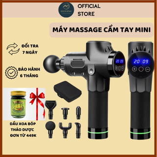 Máy massage cầm tay mini cao cấp trị liệu toàn thân 4 đầu - 6 cấp độ giúp giảm căng cơ nhanh chóng hiệu quả - BH 3 năm