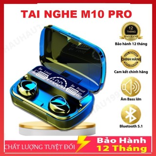 Tai Nghe Bluetooth M10 Pro New 2023 V5.4, Tai Nghe Không Dây Chơi Game Có Cảm Ứng Chạm Chống Nước - Pin 6H BH 12T