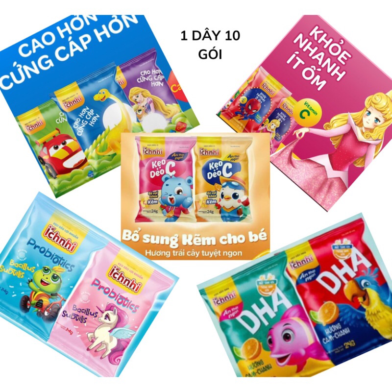 Kẹo dẻo ích nhi, tăng sức đề kháng ích nhi, kẹo canxi-D ích nhi,Calci D ích nhi