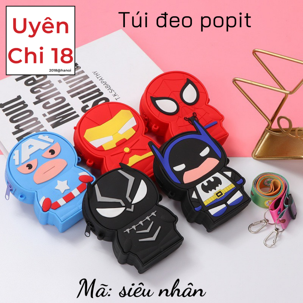 Túi popit SIÊU NHÂN cho bé nhấn bóp giải tỏa căng thẳng, ví đựng, móc chìa khóa nhiều mẫu TÚI POPIT SIÊU NHÂN