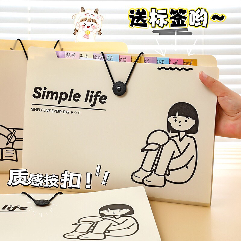 Túi A4 đựng tài liệu hình đơn giản dễ thương chất lượng cao 5 ngăn