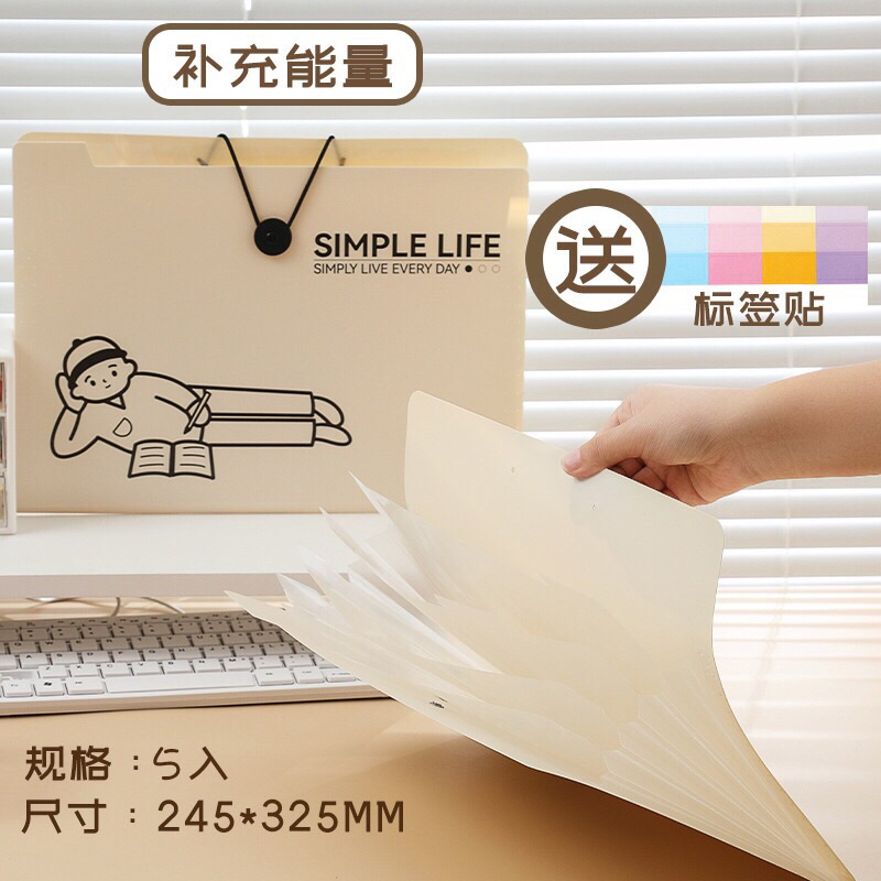 Túi A4 đựng tài liệu hình đơn giản dễ thương chất lượng cao 5 ngăn