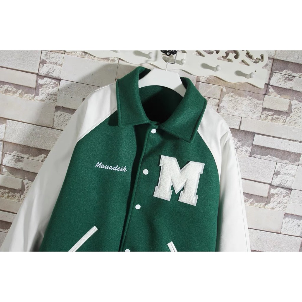 Áo Bomber hoạ tiết thêu chữ M đơn giản mà tinh tế dành cho nam và nữ mẫu mới 2023 Bomber Miuzi DT227