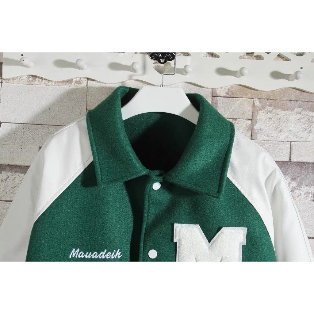 Áo Bomber hoạ tiết thêu chữ M đơn giản mà tinh tế dành cho nam và nữ mẫu mới 2023 Bomber Miuzi DT227