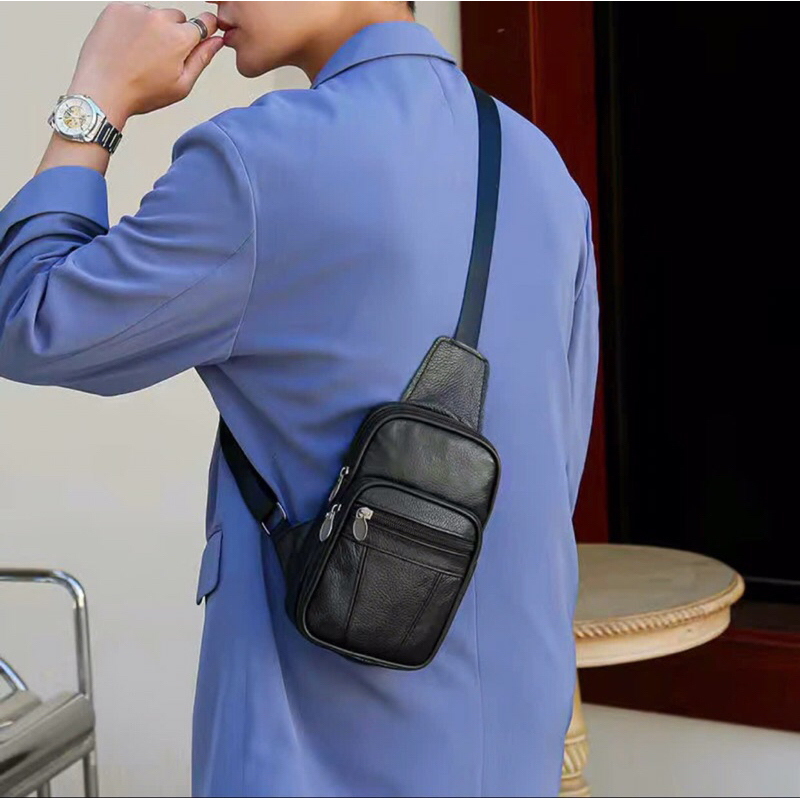 Túi nam đeo chéo bao tử da bò rẻ đẹp thời trang