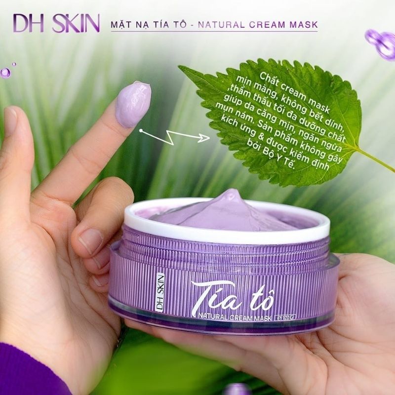 Mặt Nạ Tía tô DH SKIN 120g, Mặt Nạ Tía Tô Dưỡng Trắng Da, Ngăn Ngừa Lão Hóa, giảm thâm nám, phục hồi da chính hãng