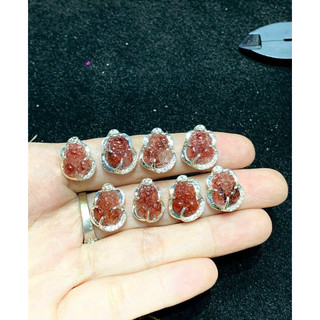 Mặt dây bạc tỳ hưu đá thach anh tóc đen,đỏ,v àng,xanh hàng thiên nhiên