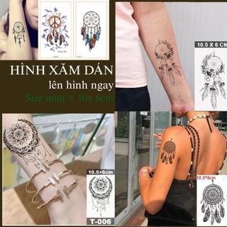 [Đọc kỹ mô tả] Hình dán tạm thời BST dreamcatcher chuông gió lên hình ngay. Xăm tatoo không chống nước <10x6cm