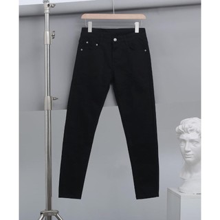 Quần Jean Nam Đen Trơn Dáng Slim Fit