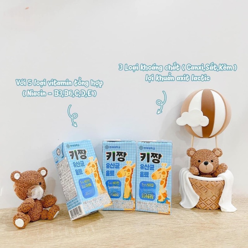 Sữa Chua Uống Tăng Chiều Cao Kichan Yonsei Dairy Hàn Quốc cho bé [hộp 190ml]