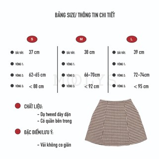 Chân váy chữ A dạ tweed MOOLYS basic MK002