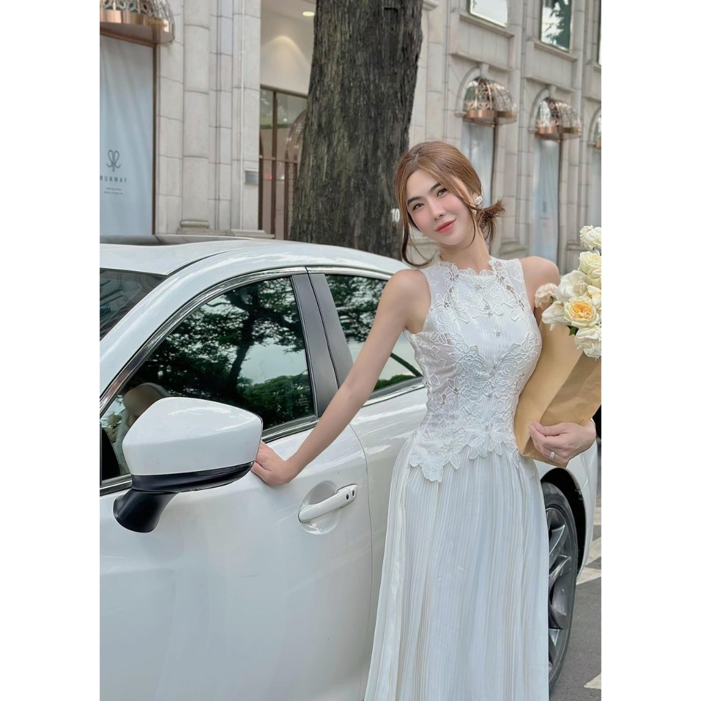 Đầm sát nách xòe có kèm thêm ảnh chụp thật