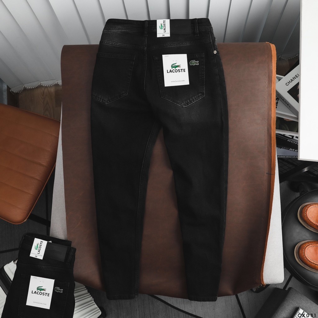 Quần Jean Dài Nam LCST Đen, Form Slim-fit, chất vải co giãn nhẹ, ống 15-18cm,CX031 - Hàng VNXK