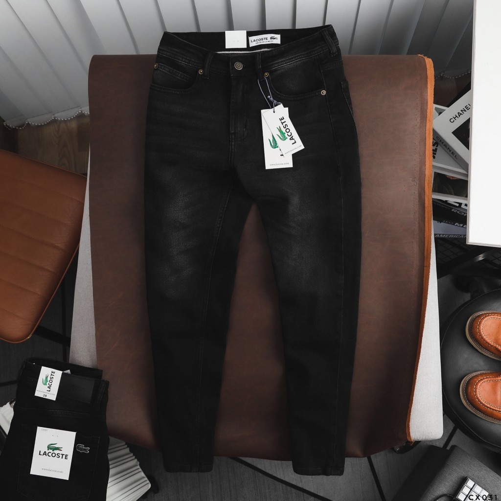 Quần Jean Dài Nam LCST Đen, Form Slim-fit, chất vải co giãn nhẹ, ống 15-18cm,CX031 - Hàng VNXK