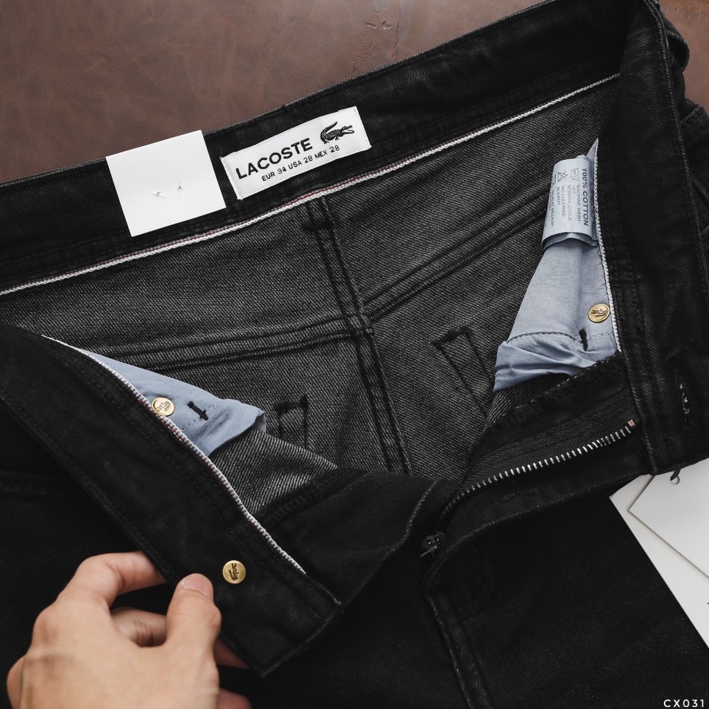 Quần Jean Dài Nam LCST Đen, Form Slim-fit, chất vải co giãn nhẹ, ống 15-18cm,CX031 - Hàng VNXK