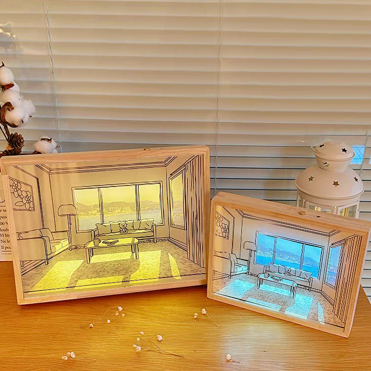 TRANH ĐÈN LED PHONG CẢNH 3D 3 CHẾ ĐỘ MÀU TRANG TRÍ DECOR PHÒNG NGỦ PHÒNG VÀ LÀM QUÀ TẶNG ĐỘC ĐÁO