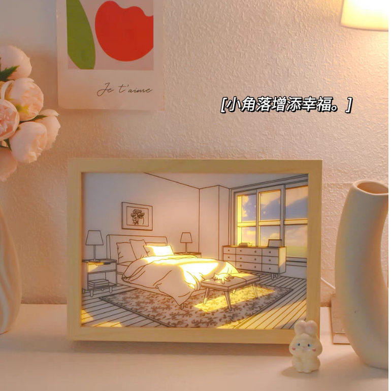 TRANH ĐÈN LED PHONG CẢNH 3D 3 CHẾ ĐỘ MÀU TRANG TRÍ DECOR PHÒNG NGỦ PHÒNG VÀ LÀM QUÀ TẶNG ĐỘC ĐÁO