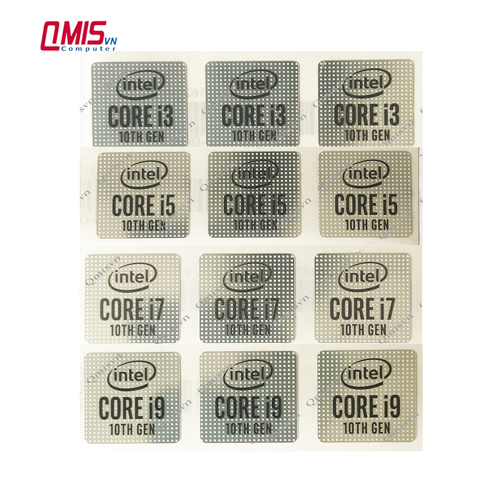 01 CÁI TEM LOGO INTEL CORE I3 I5 I7 I9 THẾ HỆ 10, GEN 10 - TEM CPU INTEL DÁN MÁY TÍNH PC LAPTOP - STICKER