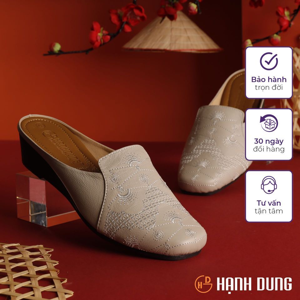 Dép Bít Mũi Hạnh Dung HD04597AD ( Màu Xanh - Xám - Đen )