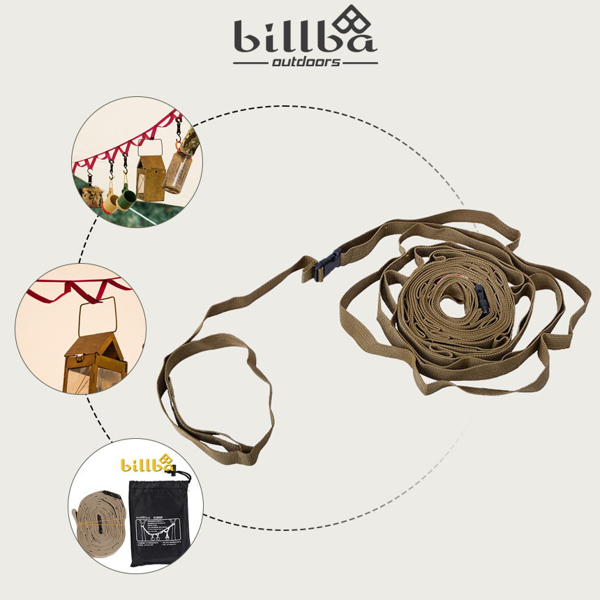 Dây treo đồ treo quần áo đa năng 5m chống gió trượt dùng đi du lịch cắm trại dã ngoại - Billba outdoors