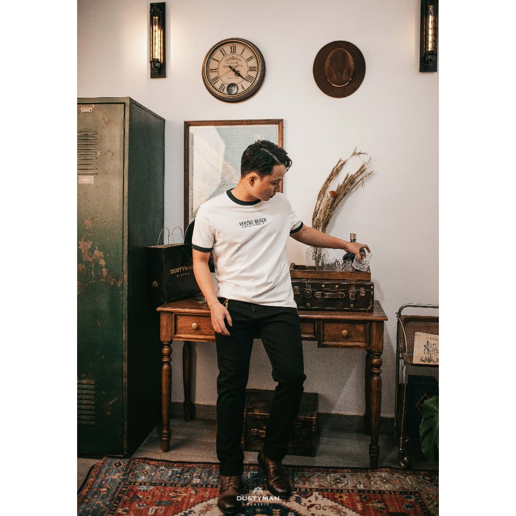 Áo Thun Nam In Hình Venios Cổ Điển DUSTYMAN - Vải 100% Cotton - Form Regular Fit