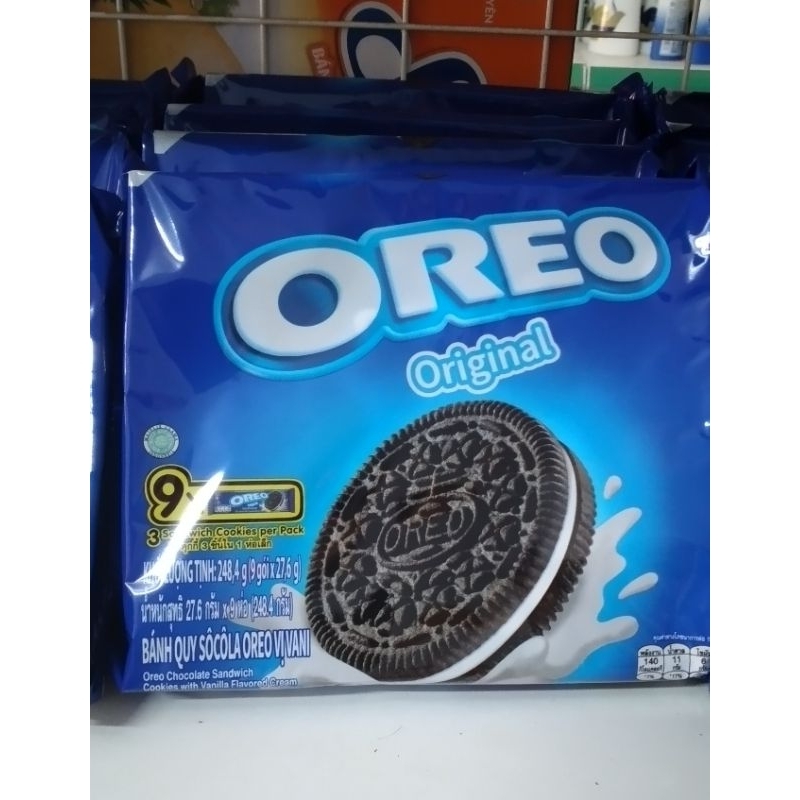 Bánh Oreo nhân kem túi 248,4g, túi gồm 9 gói
