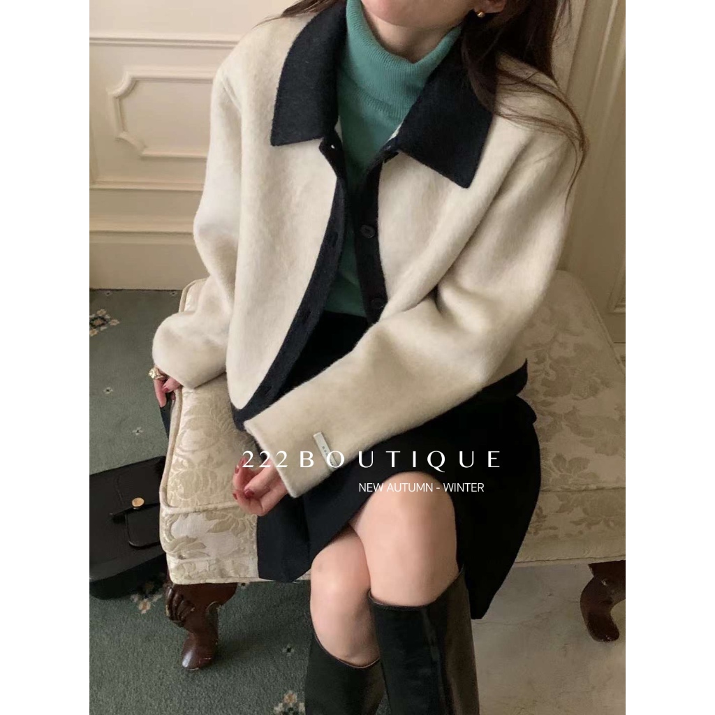 Áo dạ cashmere Moxi cải viền 79436