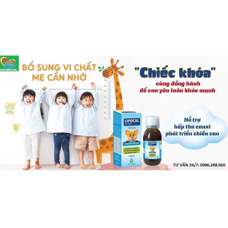 LIPOCAL canxi sinh học bổ sung canxi phòng còi xương cho bé giúp phát triển chiều cao ,chắc xương hấp thụ nhanh