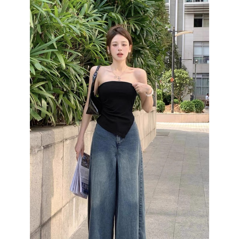 Áo kiểu ống tà nhọn sexy quyến rũ cho nữ