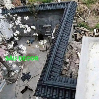 Ngói nhựa âm dương kiểu mái hàng rào, mái ngói nhựa tường rào trang trí