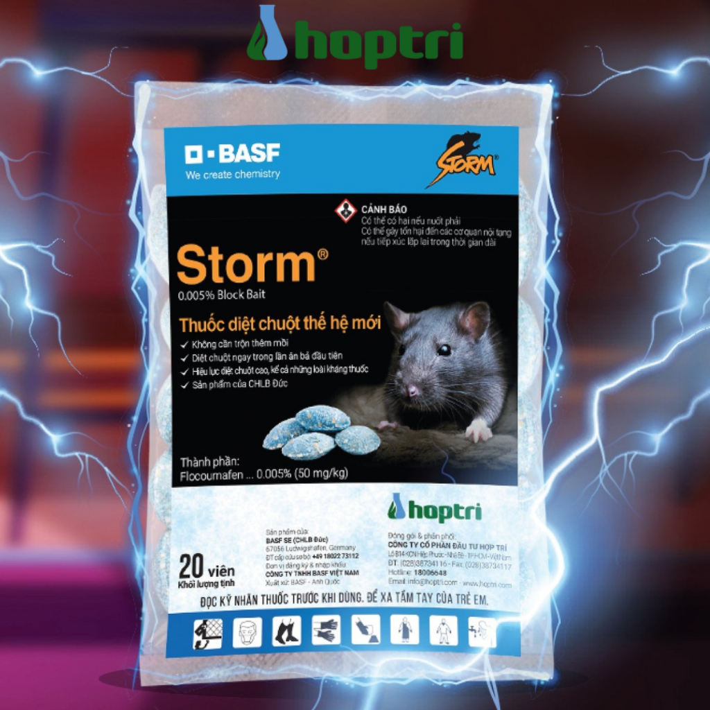 Thuốc diệt chuột HỢP TRÍ Storm 0.005 đơn liều thế hệ mới an toàn cho vật