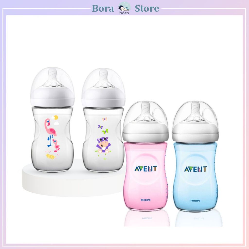 Bình sữa Avent Natural xanh, hồng 125ml 260ml chính hãng